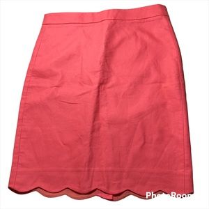 Brand new coral scalloped pencil skirt